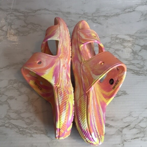 Crocs classic tie dye marble sandals size 11 - Picture 6 of 9